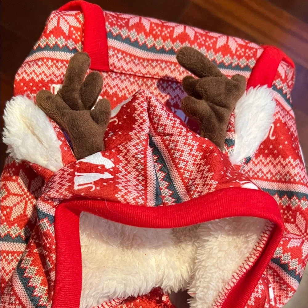 NWT Merry & Bright Collection Holiday Christmas Hoodie Reindeer Cat apperal Dog